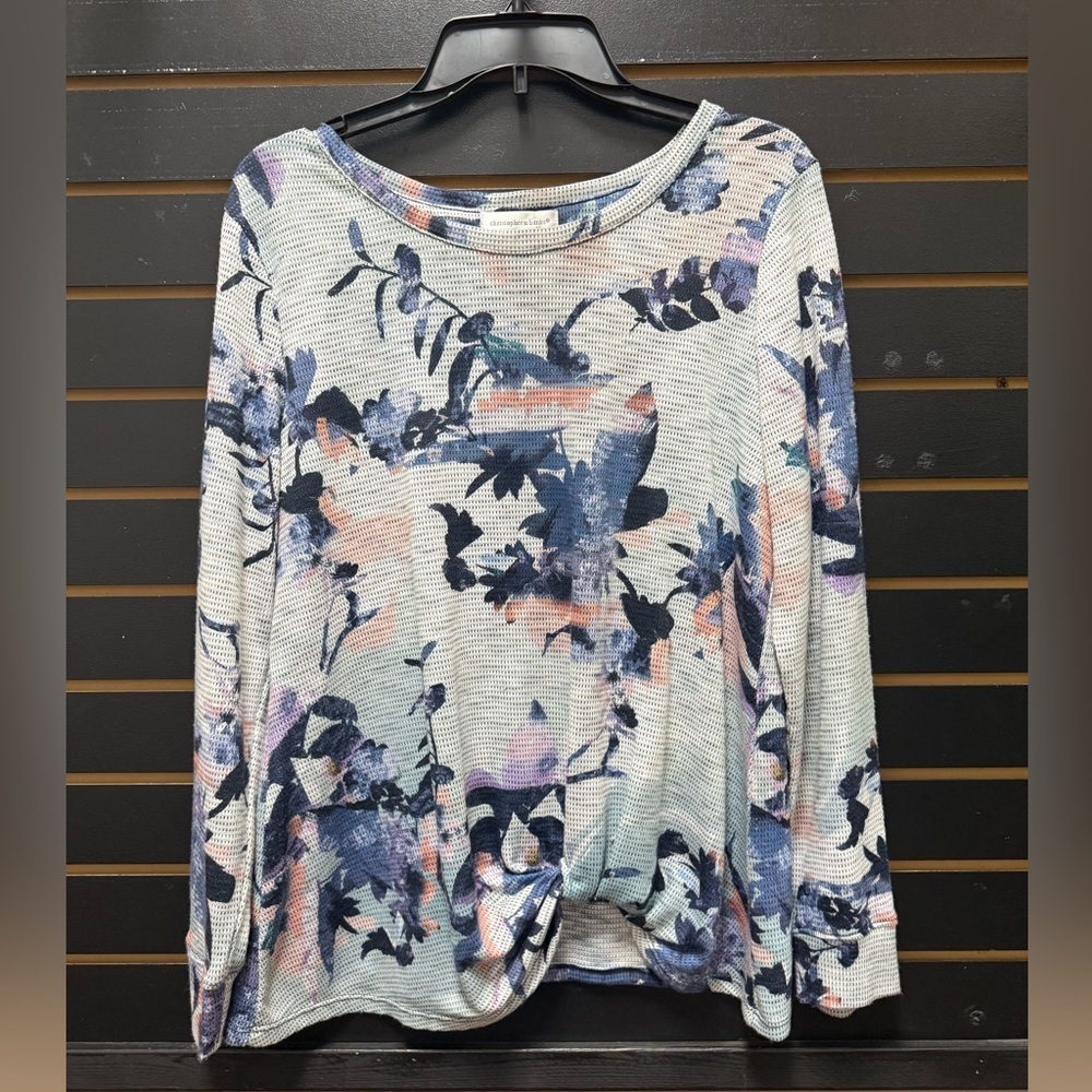 Christopher & Banks Floral Waffle Knit Top - Size L